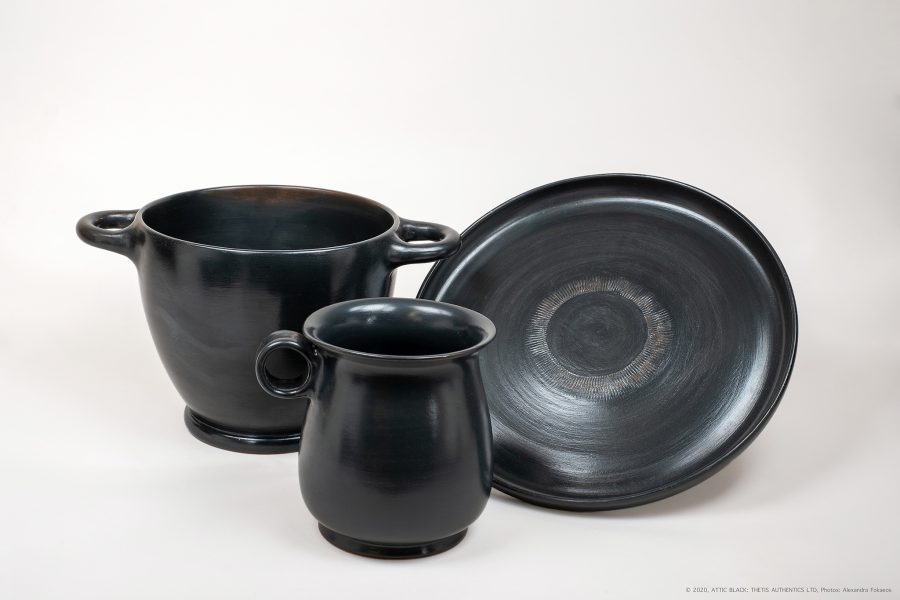 ATTIC BLACK ware mugs and plates 