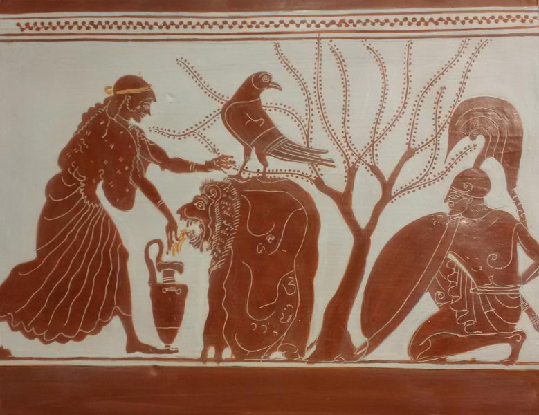 Large decorated pinax (before firing) made on the occasion of an exhibition The Berlin Painter and His World: Athenian Vase-Painting in the Early Fifth Century BC- Toledo Museum of Art in Ohio