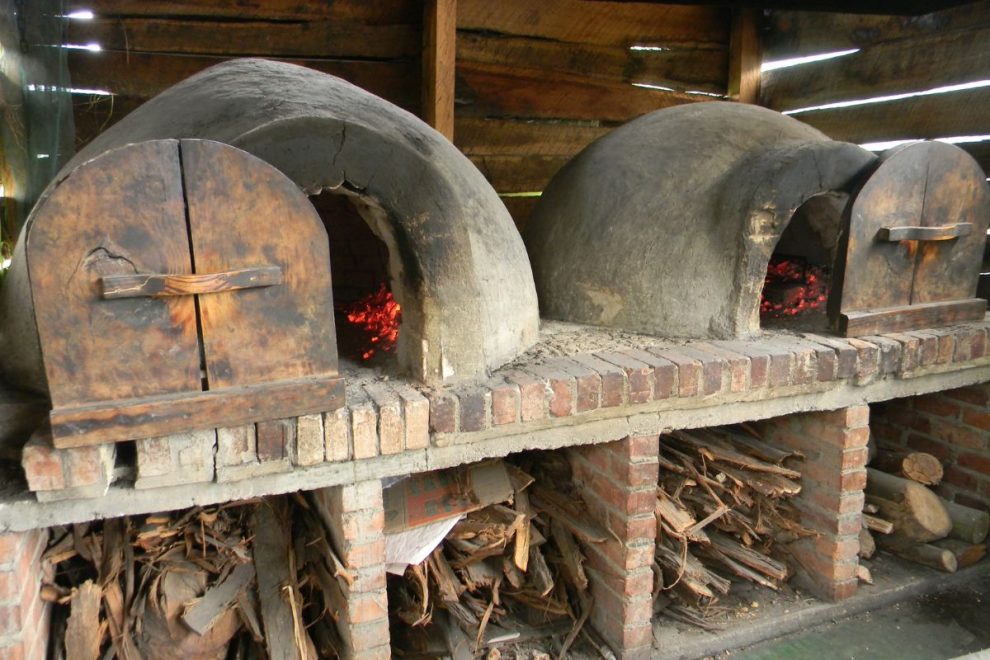 Traditional wood-fired dome kilns used for ancient pottery production in Japan. 