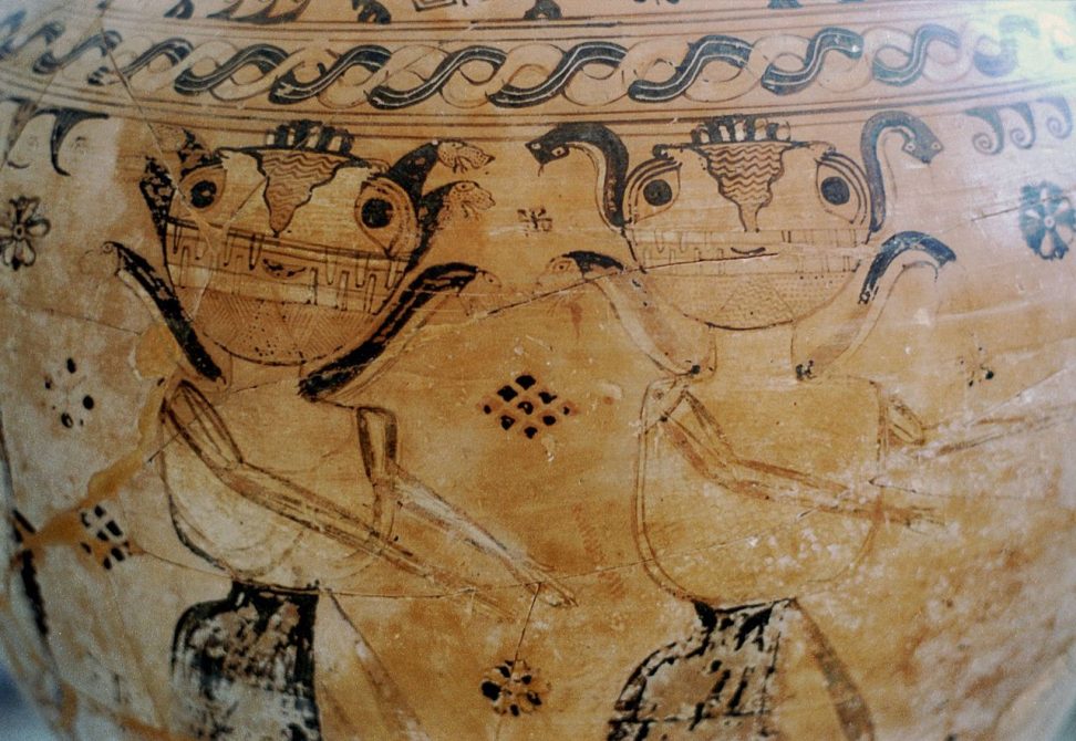 Gorgons. Large Proto-Attic neck amphora, ca 650 BC. Archaeological Museum of Eleusis
