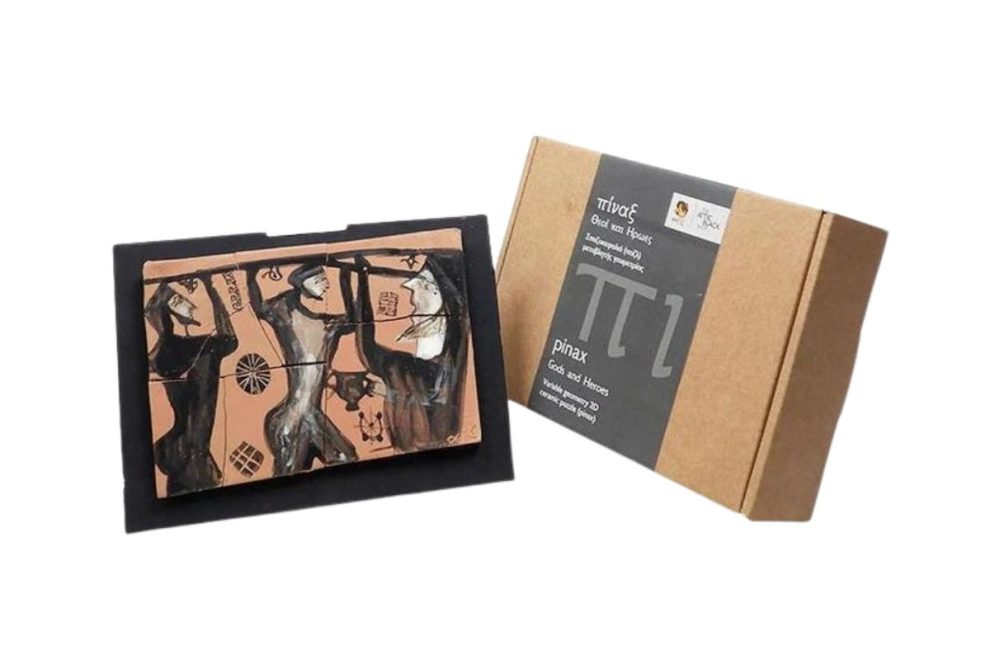 Odysseus Gods & Heroes ceramic puzzle inspired by a red-figure hydria by the Kleophrades Painter, showcasing ancient Greek vase art and mythology.