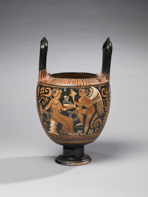 Red-Figure Lebes Gamikos: Eros Seated Before a Woman