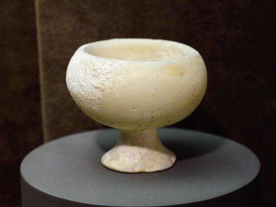"Marble crater vessel (EC II, 2800–2300 BC) at the Museum of Cycladic Art, Athens."