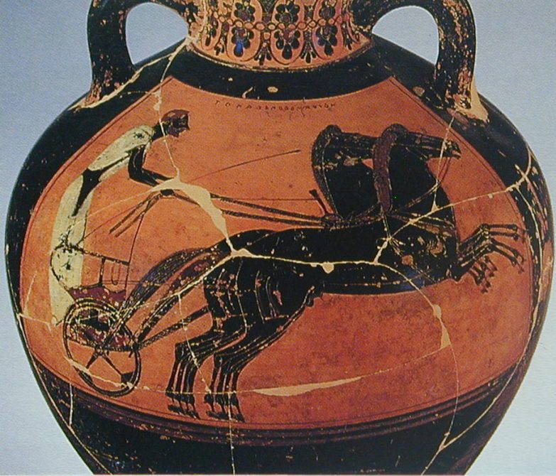 Panathenaic amphora (Museo Archeologico Nazionale, Florence 97779), black-figure, c. 550–540 BC.
