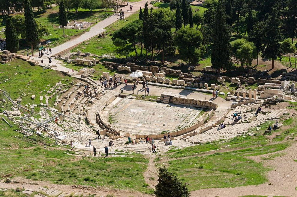 Theatre of Dionysus on the southern slope of the Acropolis in Athens, Greece