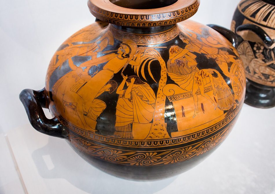 Attic red-figure hydria by the Kleophrades Painter showing the fall of Troy